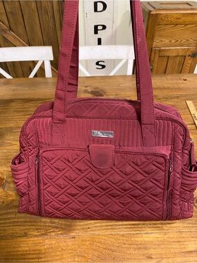 Vera Bradley Quilted Shoulder Tote Bag in Deep Wine